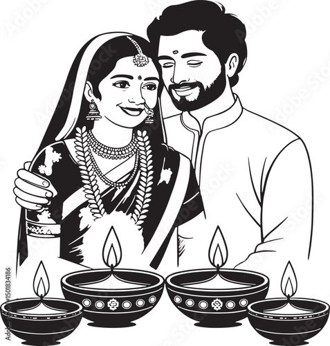 young couple cooking together