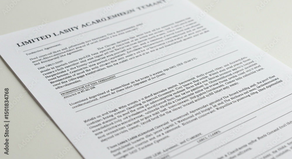 Fototapeta premium Dystopian document unreadable legalese agreement