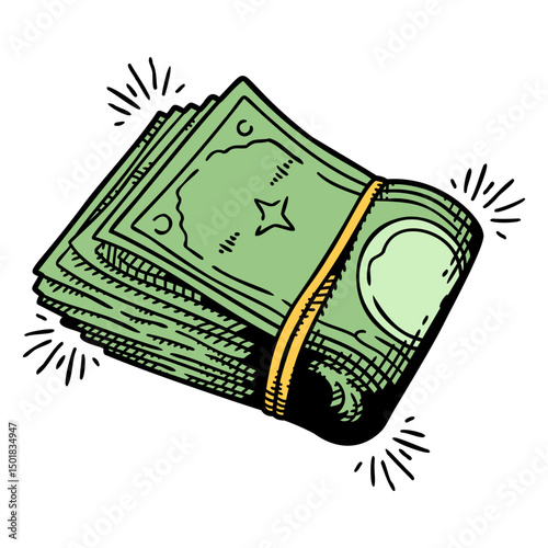 Money clip bills business finances icon