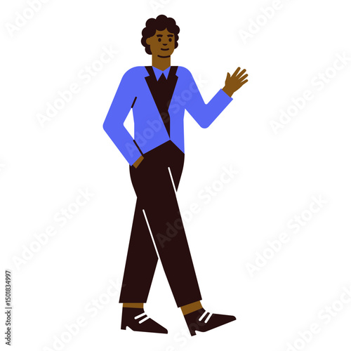 Man in a suit and tie walking