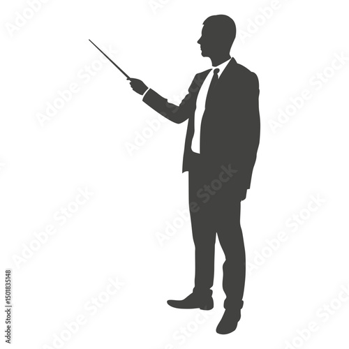 Businessman showing on board