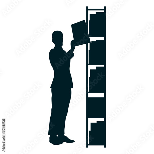 Executive picking file silhouette