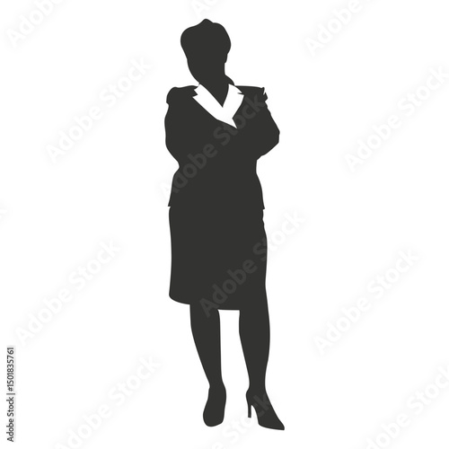 Female silhouette executive standing