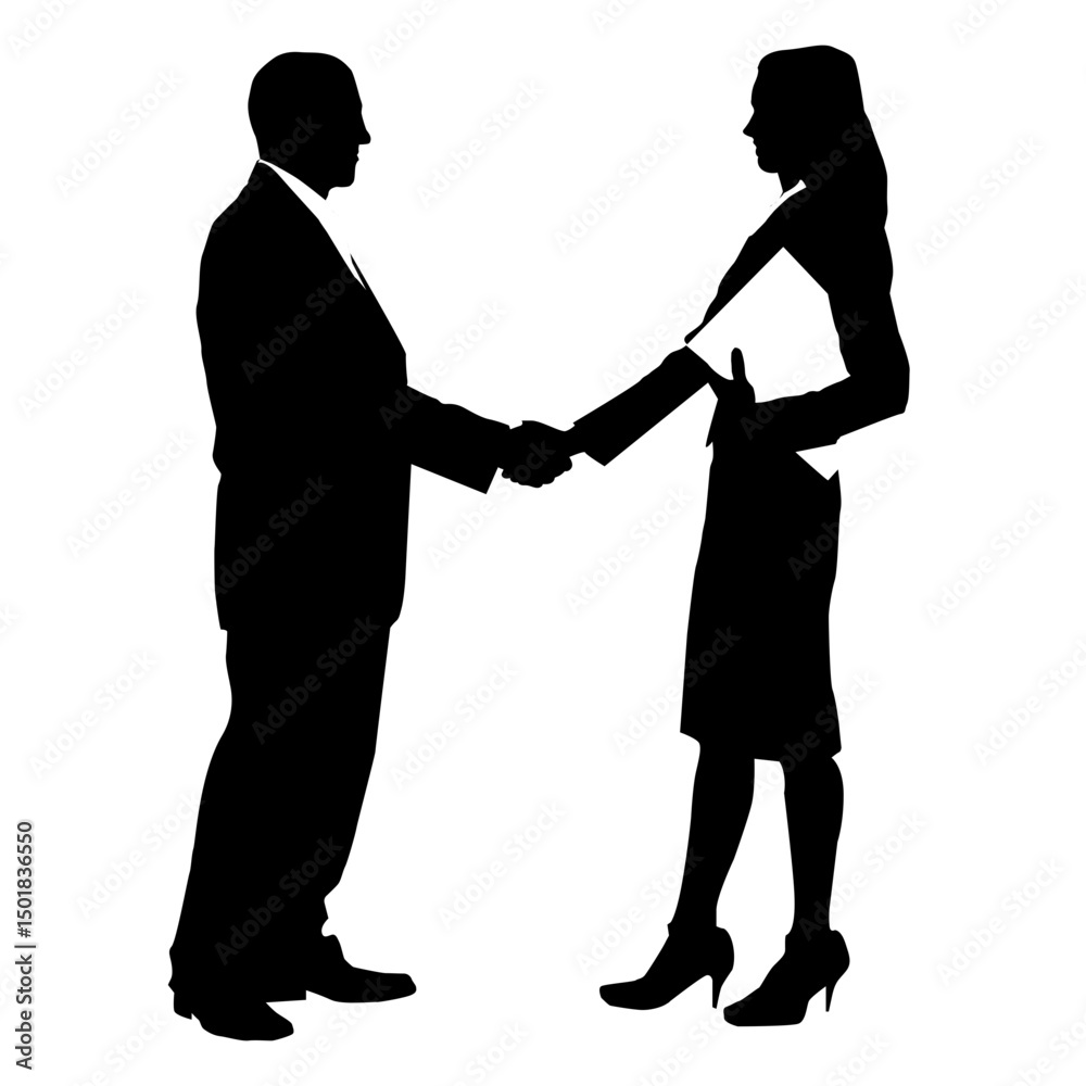 Business men deal silhouette Business men deal silhouette