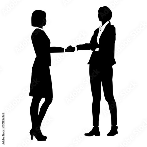 Business women deal silhouette