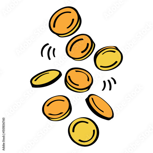 Money finance falling coins icon