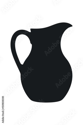 Simple Black Silhouette of a Classic Creamer or Small Pitcher