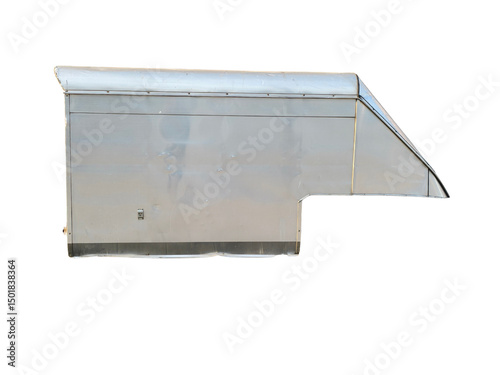 Metallic Trailer Side View with Clean, Modern Aesthetic and Design