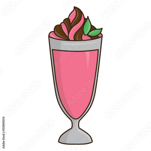 Milkshake strawberry and chocolate dessert