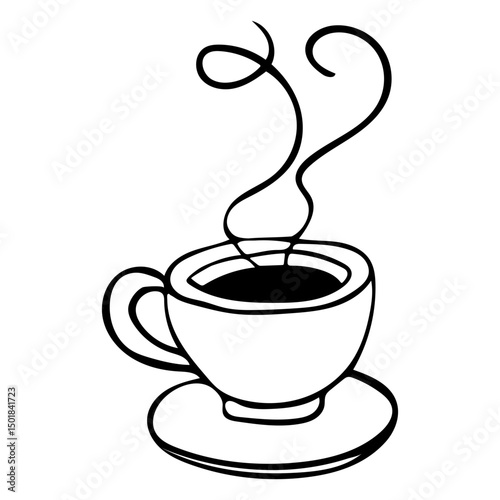 Coffee cup saucer doodle