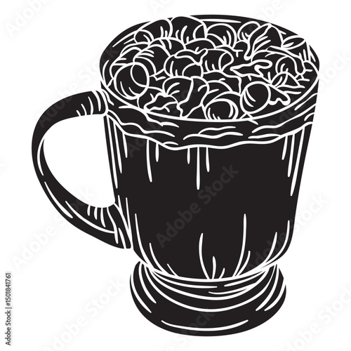 Hand drawn marshmallow hot chocolate cut out