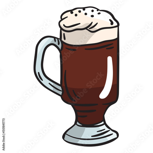 Irish coffee beverage whiskey illustration