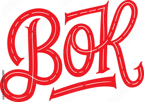 Red Bok Handwritten Lettering.