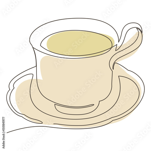 Tea cup saucer stroke