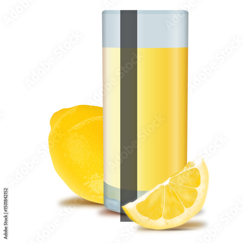 Lemonade tall glass realistic design