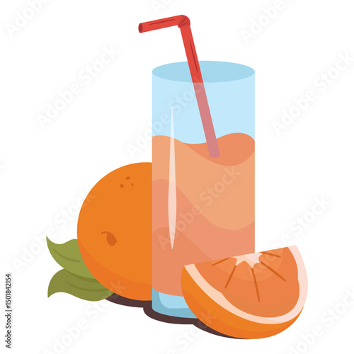 Orange juice flat juice