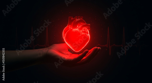 Heart on Hand with Ekg