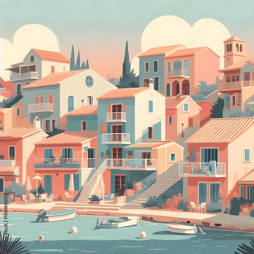 Fototapeta premium colorful houses in the city