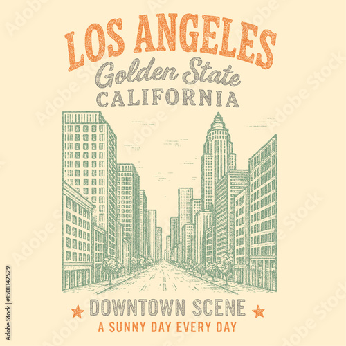 vintage city print graphics, vintage retro typograpy. city vibes in california. Los Angeles golden state . graphic tee vector for city. t-syhirt, sweatshirt, graphics.