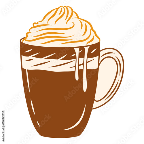 Capuccino with cream color stroke