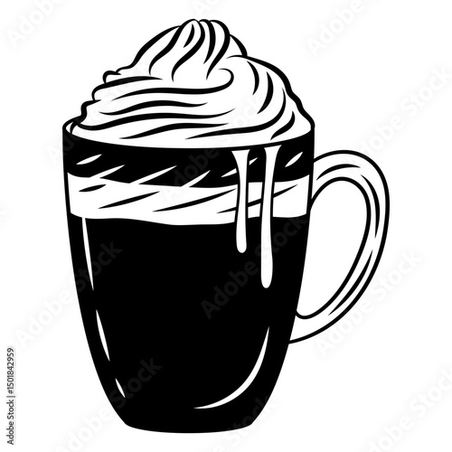 Capuccino with cream filled stroke