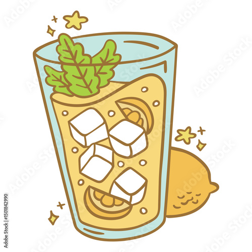Lemonade drink tall glass