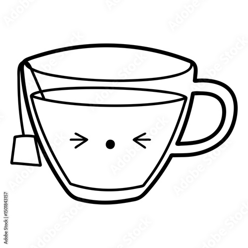Cute tea cup stroke