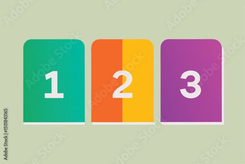 Colorful Numbered Blocks Representing Ranking or Steps