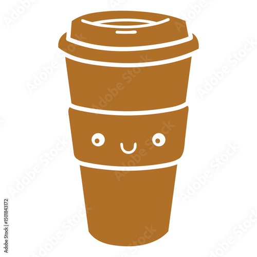 Reusable coffee cup cut out