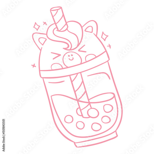 Unicorn boba tea stroke
