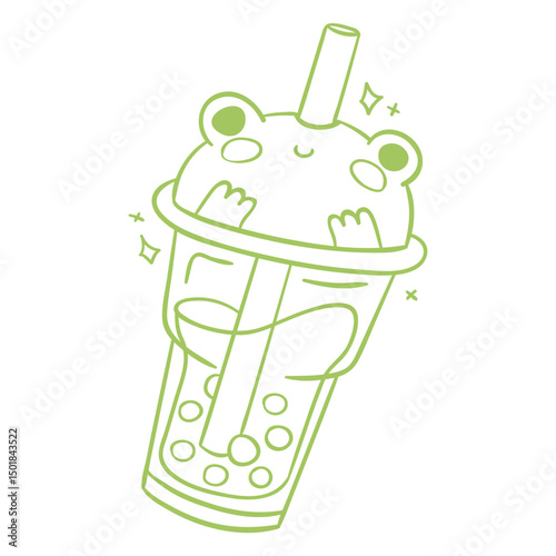 Frog boba tea stroke