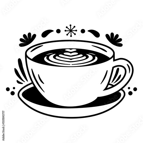 Ornamented cappuccino filled stroke