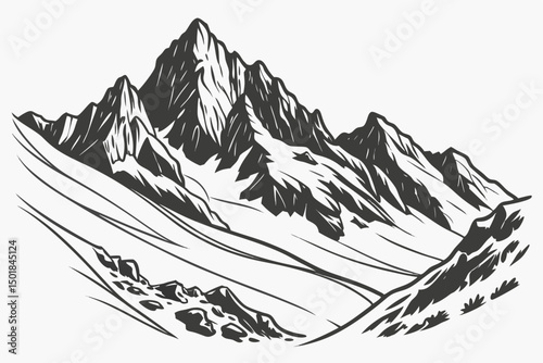 vector illustration of mountain landscape