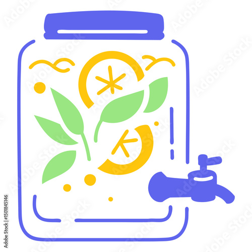 Blue lemonade jar