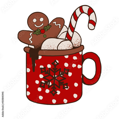 Red mug of Christmas drink