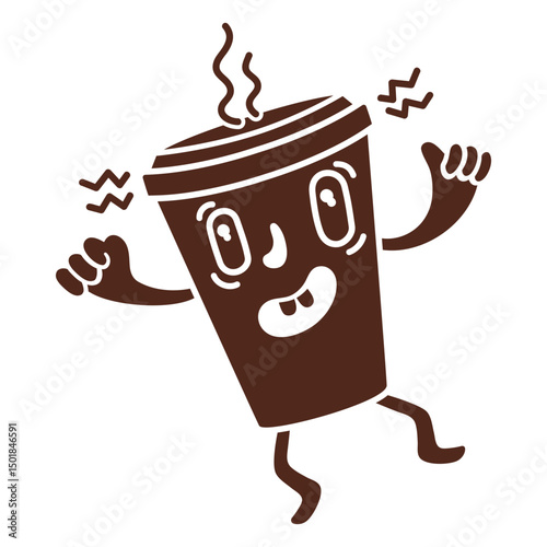 Coffee cup cut out cartoon take away crazy