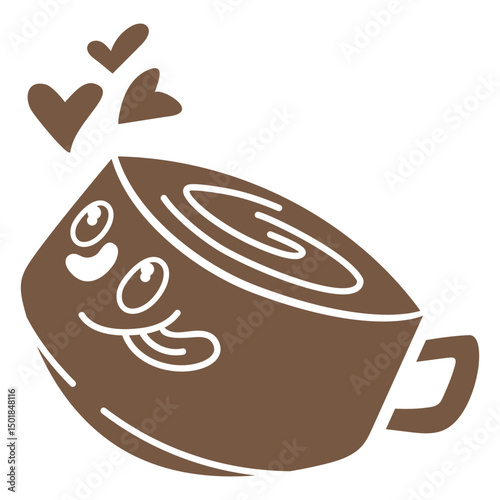 Coffee cup cut out silhouette