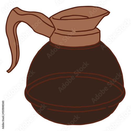 American coffee pot color stroke