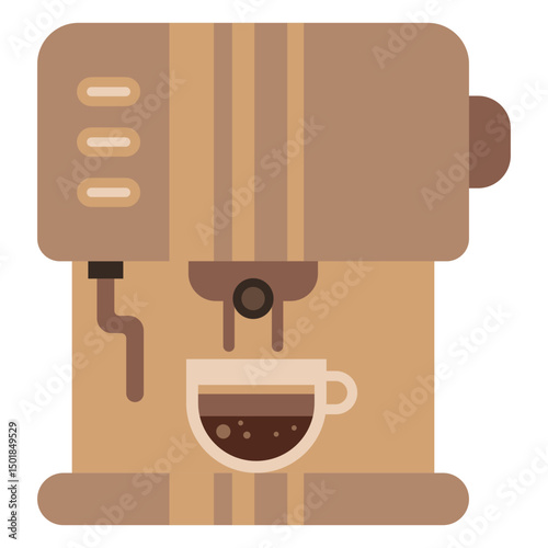 Coffee machine icon flat