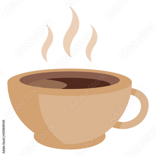 Cup of coffee brown flat