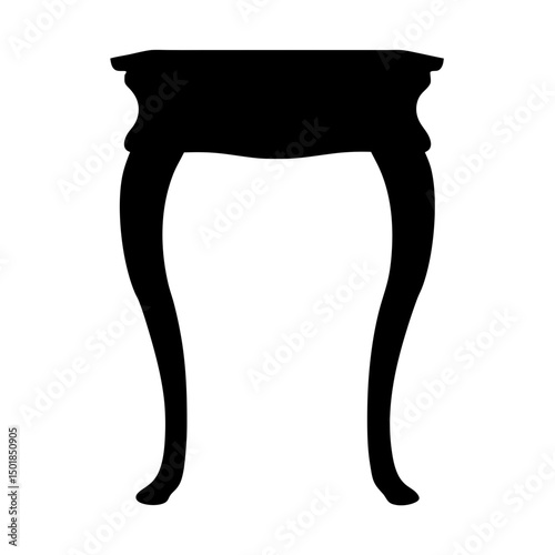 bedside table silhouette vector, furniture icon