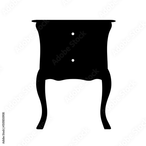 bedside table silhouette vector, furniture icon