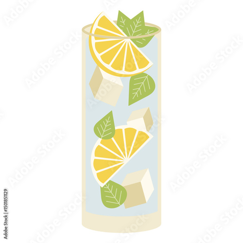 Fresh lemon and lime slices in water