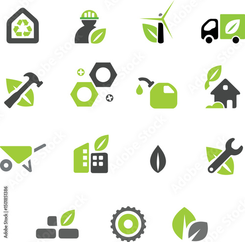 EcoFriendly Icons Sustainable Living and Green Energy