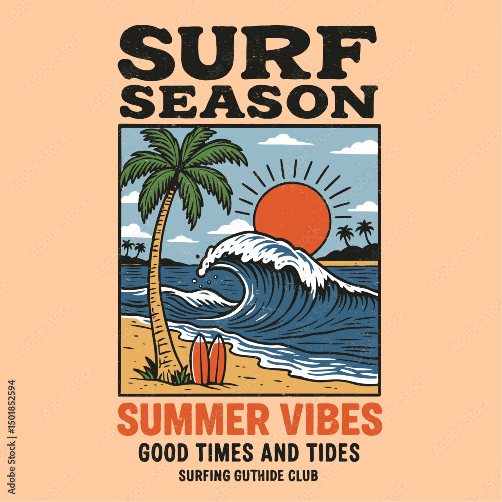 Naklejka premium summer girls print. Hawaii tropical graphics in vector. . graphics tee gor beach vibes. vintage retro t-shirt design.