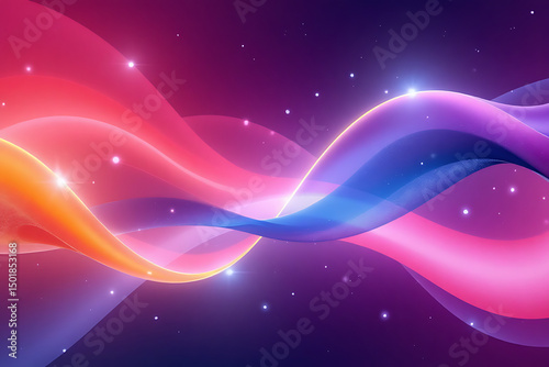 Colorful Abstract Waves with Glowing Light