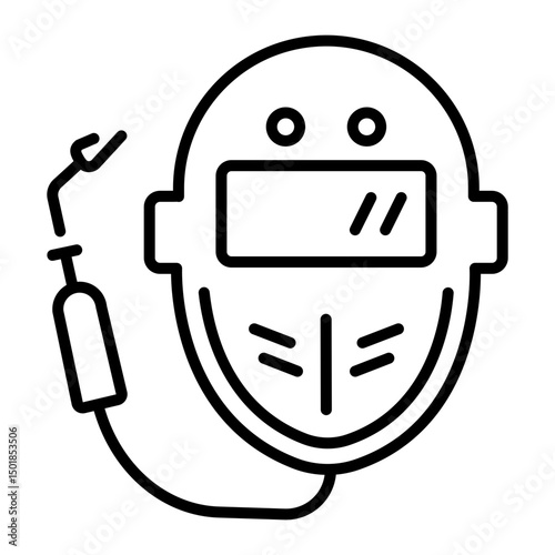 A linear style icon of welding mask