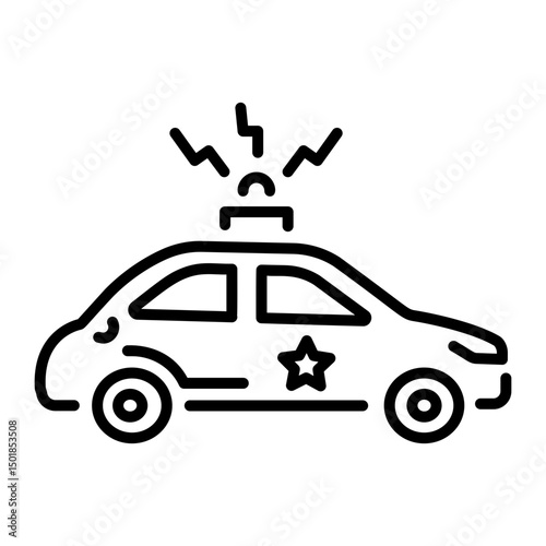 An outline style icon of police car