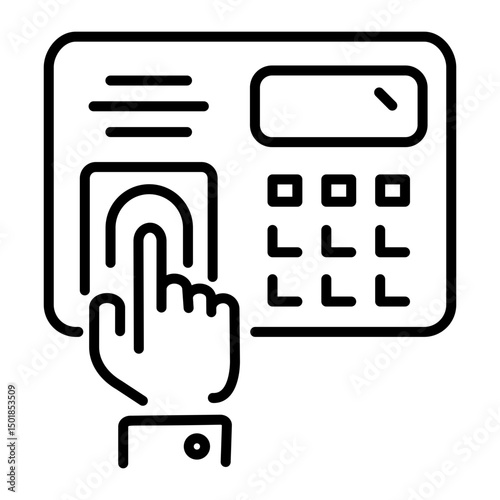 A line style icon of biometric machine