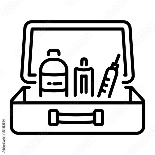 A linear style icon of first aid